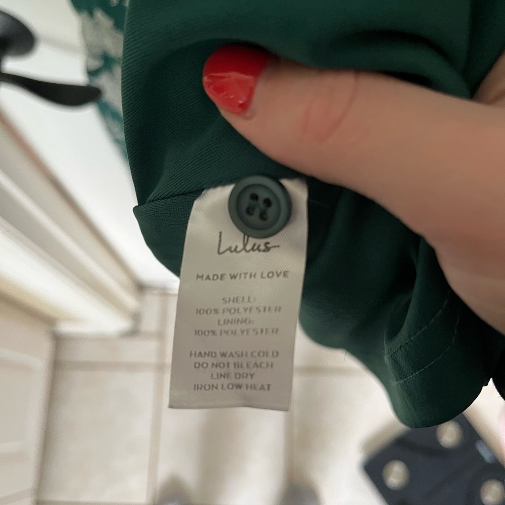 Lulus Floral Dressed Up Dark Green Floral Print Midi Dress - Size M - Picture 5 of 5